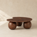 Mesa de centro ovalada de madera, 107 cm