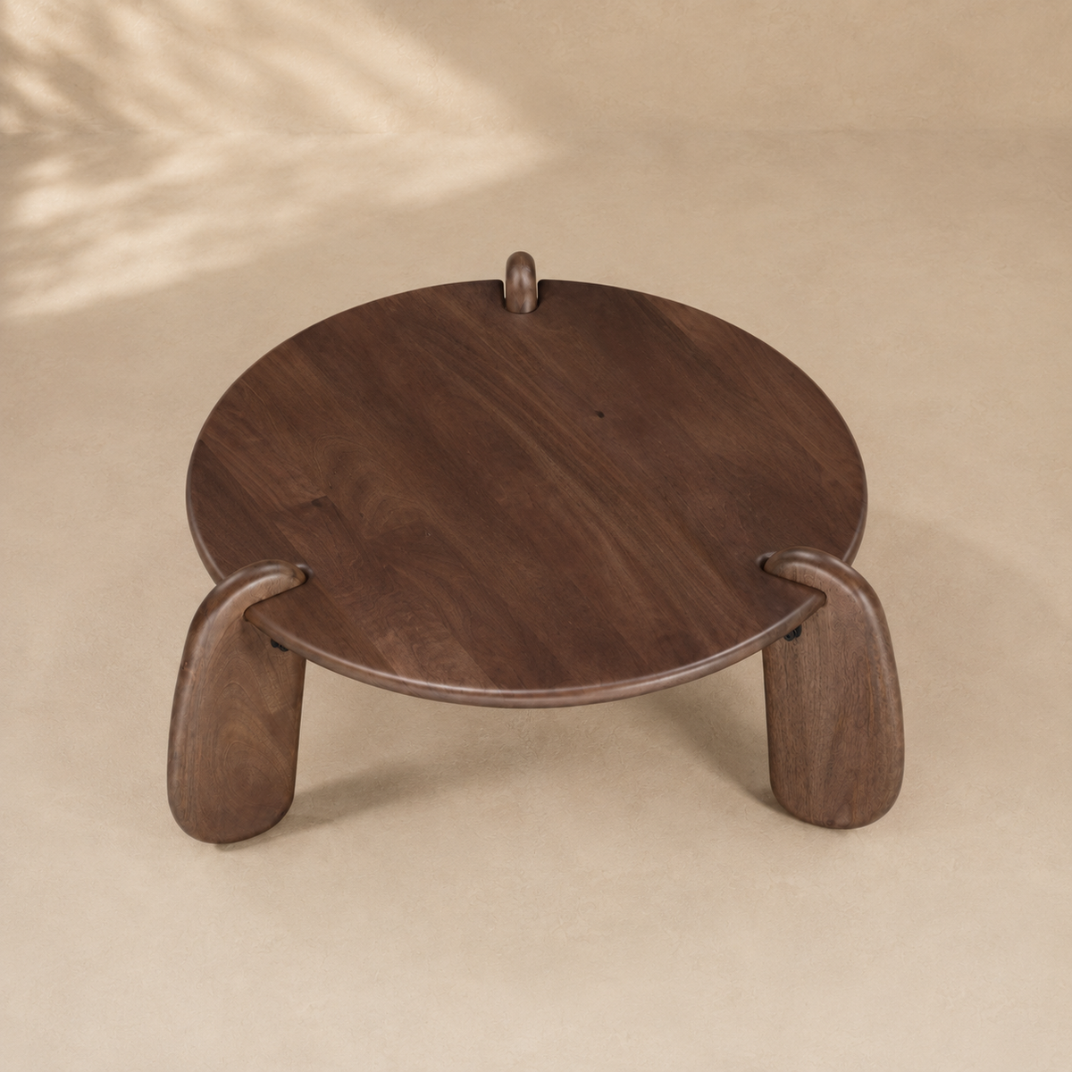 Mesa de centro redonda de madera, 80 cm
