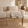 Mesa de centro Marola, cristal, Ø79 cm