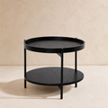 Mesa de centro redonda de madera, 50 cm