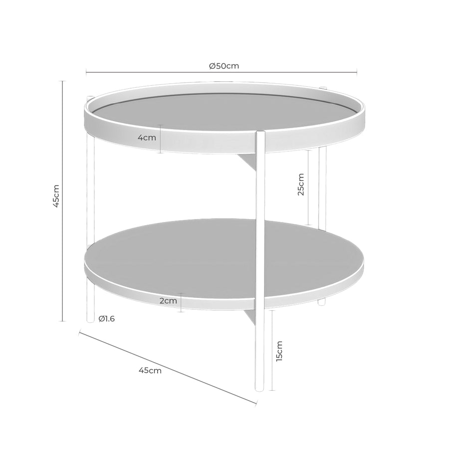 Mesa de centro Nubia, madera, Ø50 cm