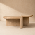 Mesa de centro ovalada de madera, 100 cm