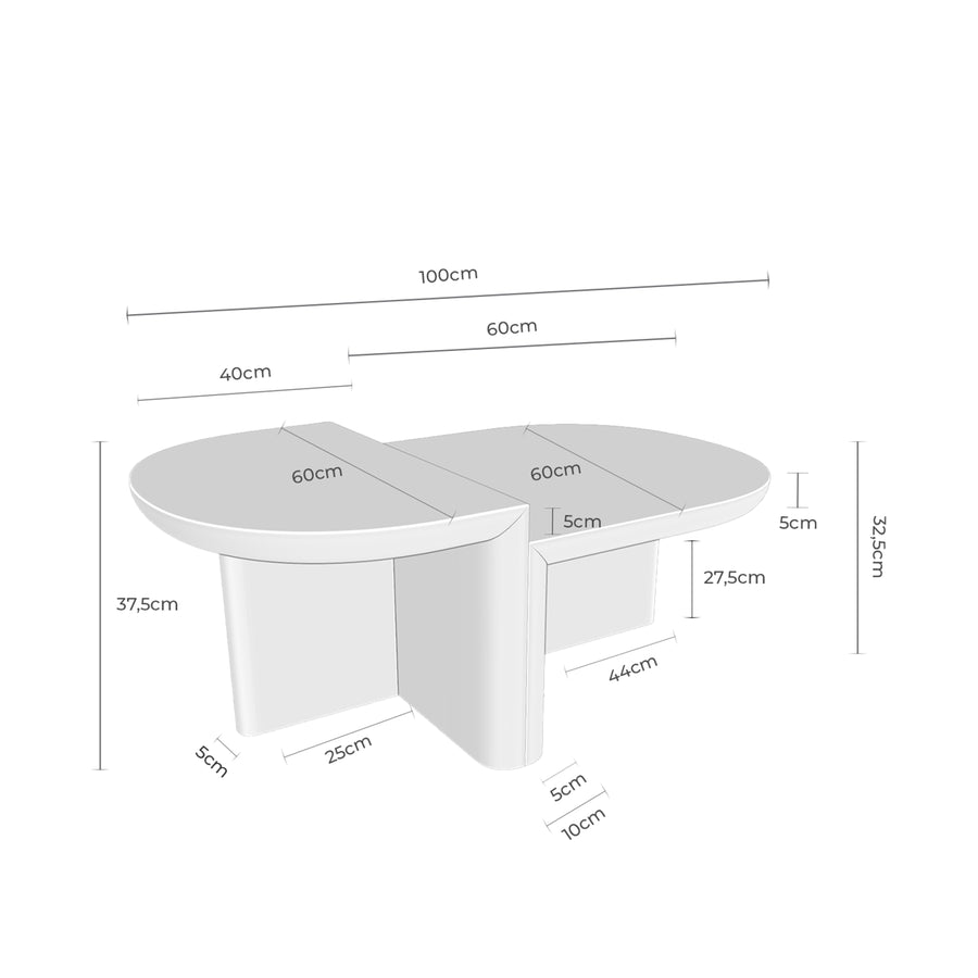 Mesa de centro Olivar, madera, 100 × 60 cm