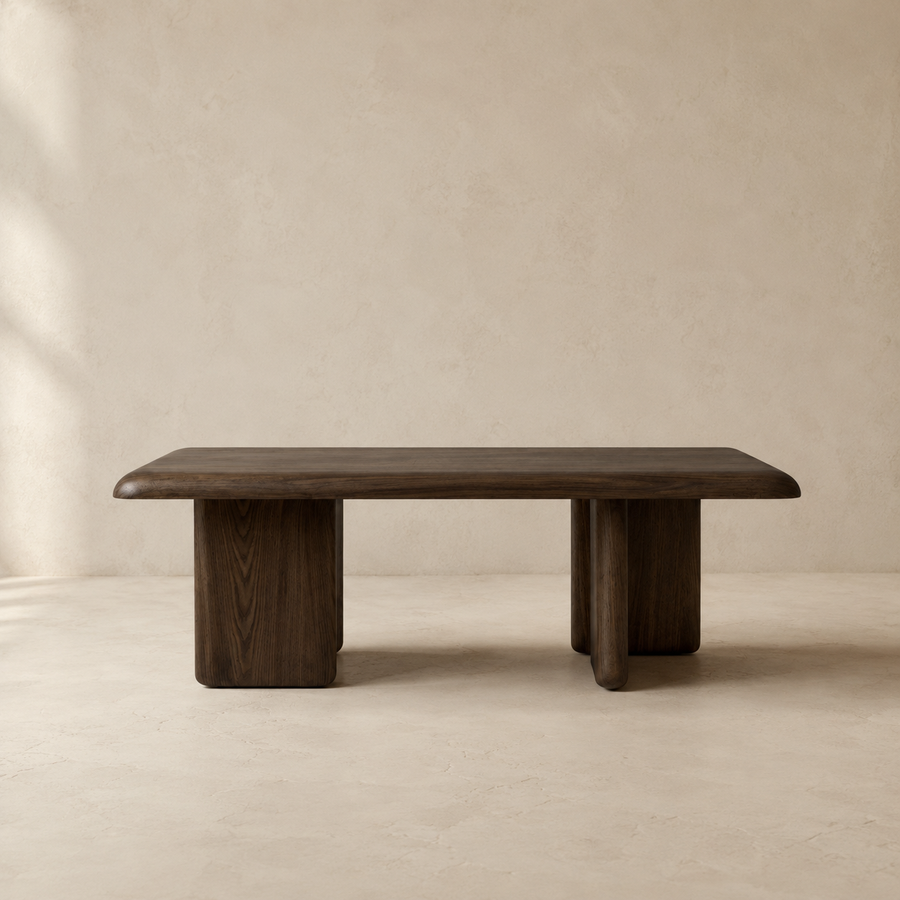 Mesa de centro rectangular de madera, 120 cm