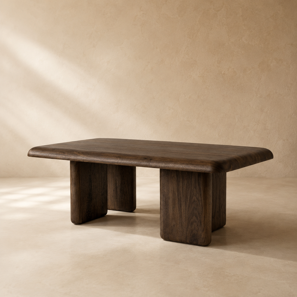 Mesa de centro rectangular de madera, 120 cm