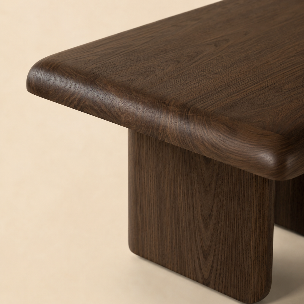 Mesa de centro rectangular de madera, 120 cm