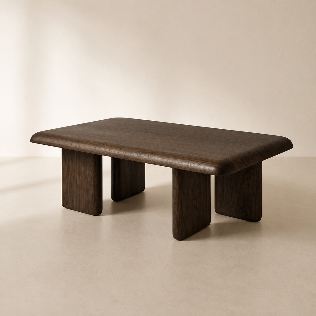 Mesa de centro rectangular de madera, 120 cm