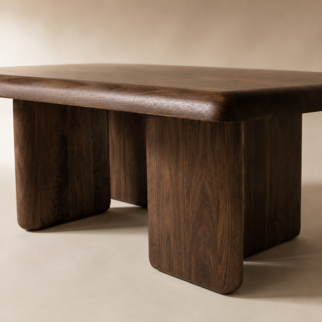 Mesa de centro rectangular de madera, 120 cm