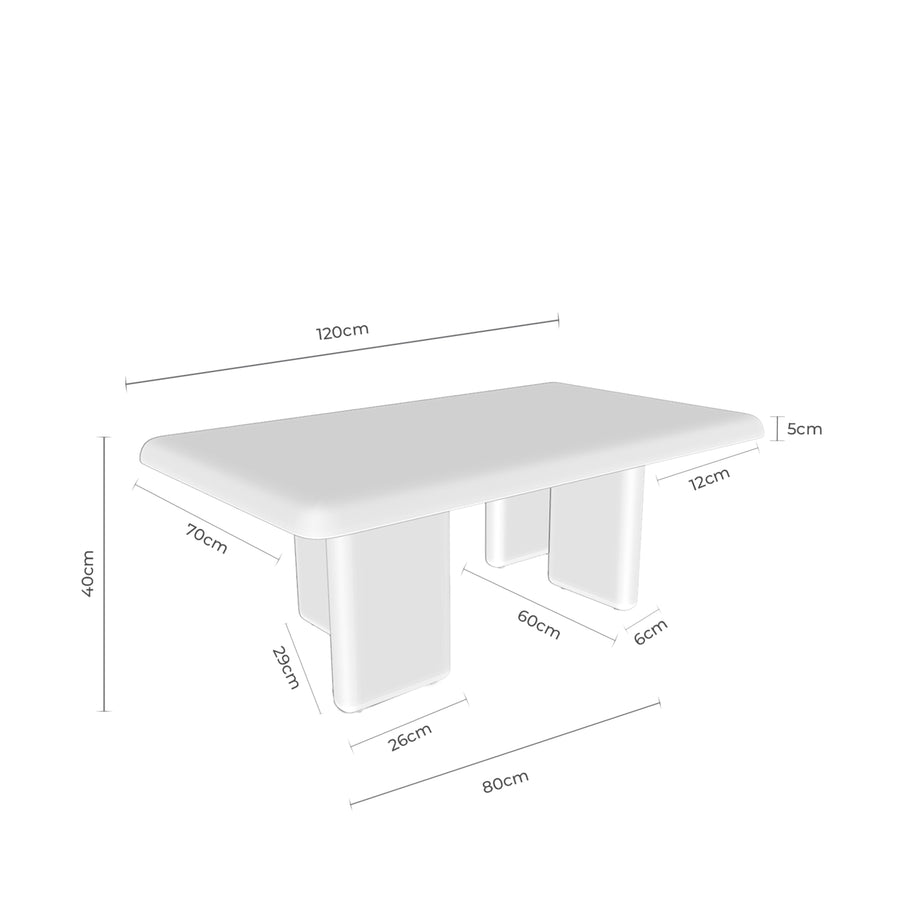 Mesa de centro Salina, madera, 120 × 70 cm