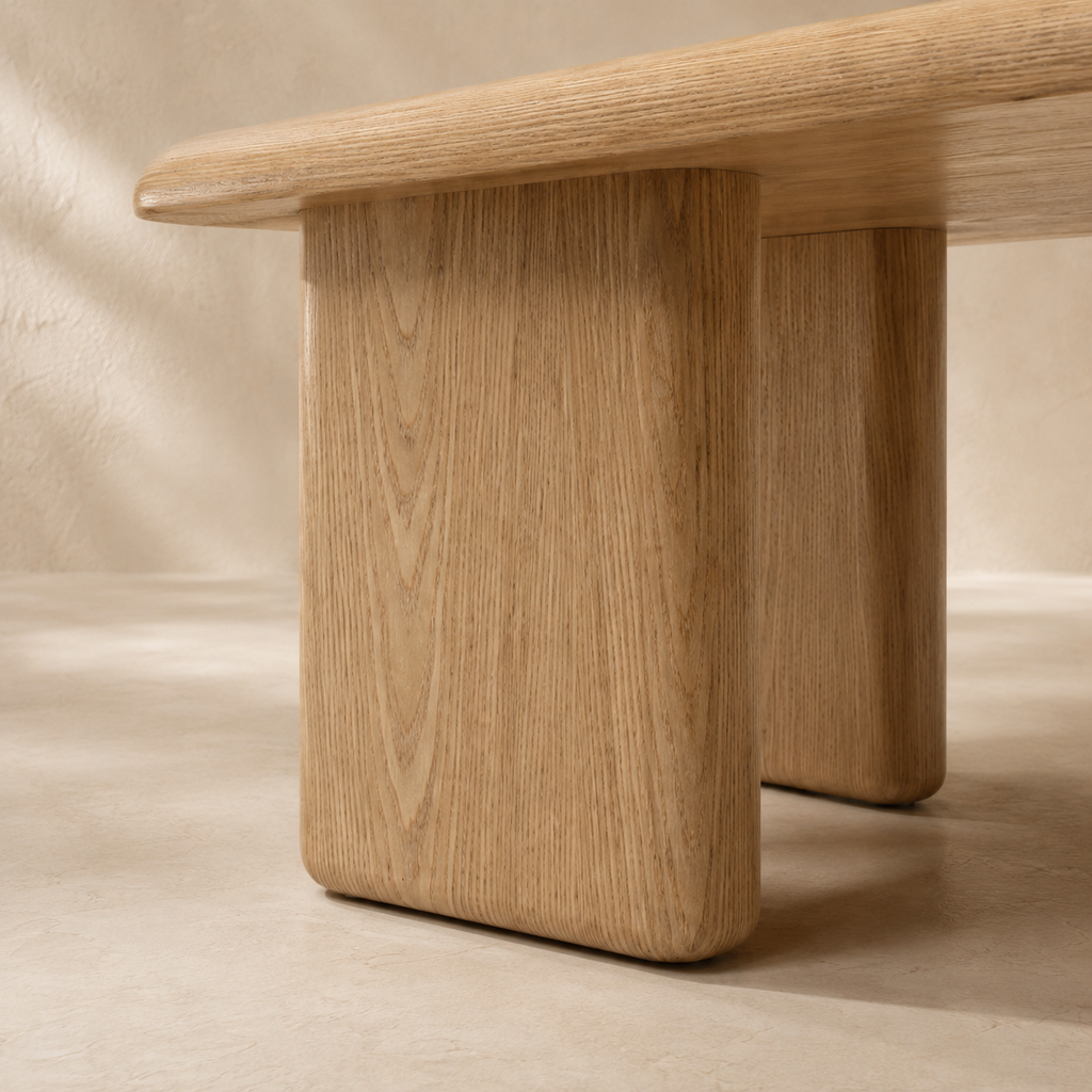Mesa de centro rectangular de madera, 120 cm
