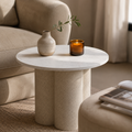 Round coffee table, marble top, 60 cm