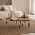 Set of 3 rectangular wooden coffee tables, 86 cm