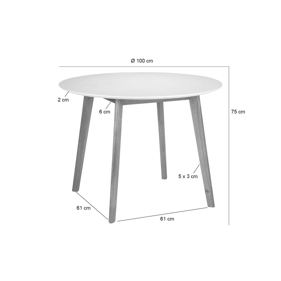 Mesa Maela, madera, Ø100 cm