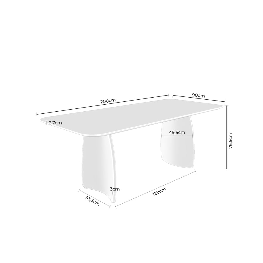 Mesa Maira, madera, 200 × 90 cm