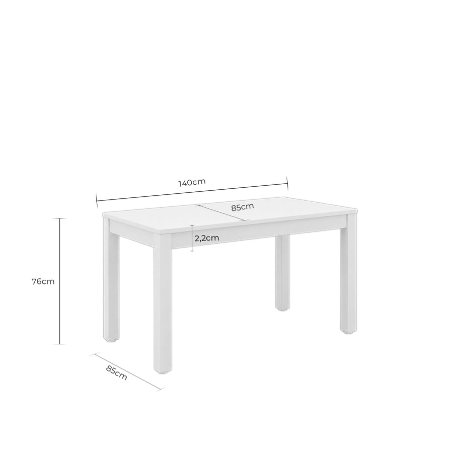 Mesa Marés, madera, extensible, 140 × 85 cm