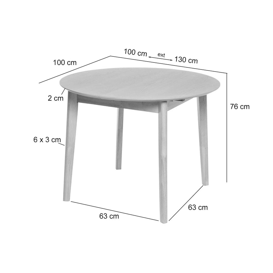 Mesa Tave, madera, Ø100 cm