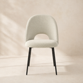 Silla de comedor tapizada, pata metálica