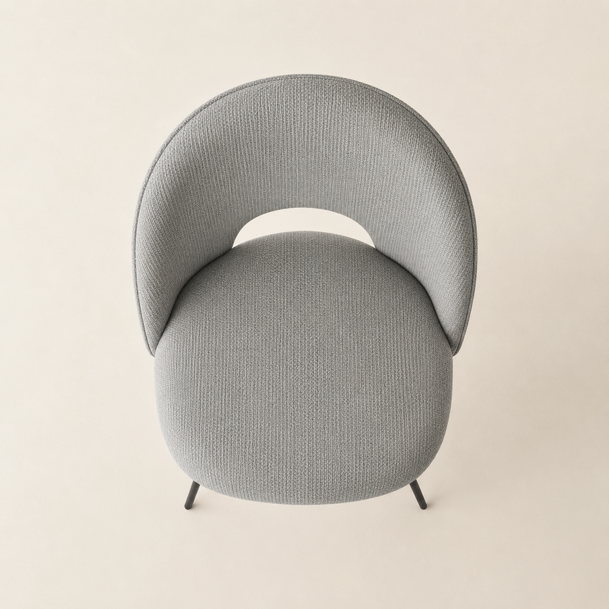 Silla de comedor tapizada, pata metálica