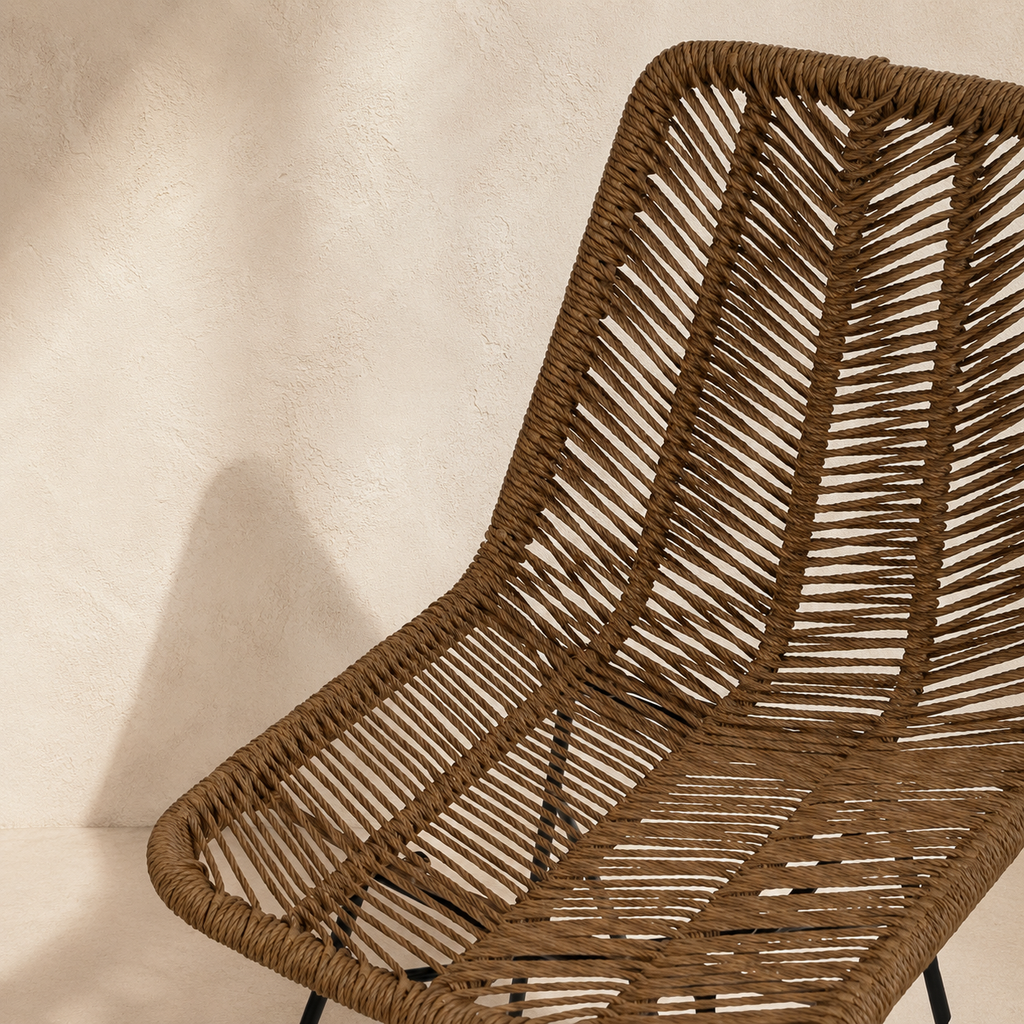 Silla de comedor para interior y exterior, estructura de acero
