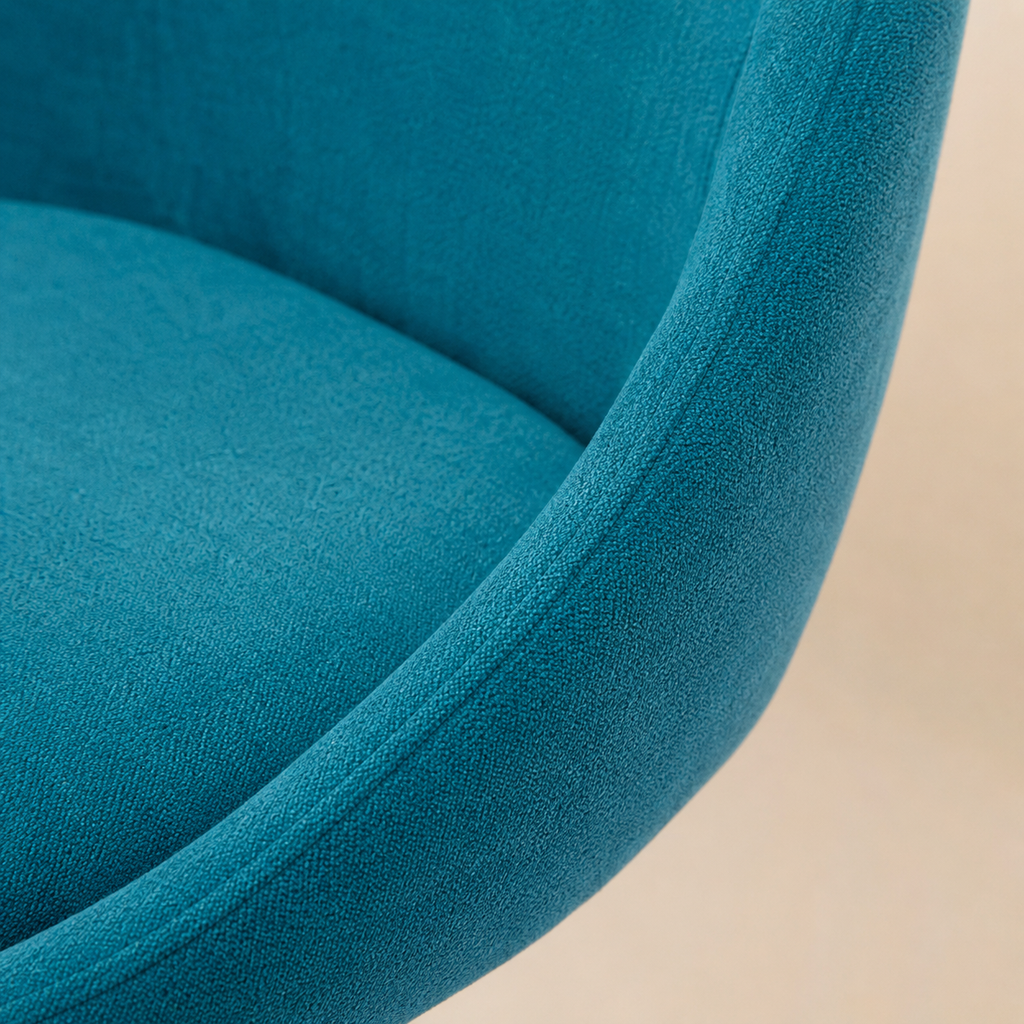 Silla de comedor tapizada, pata metálica