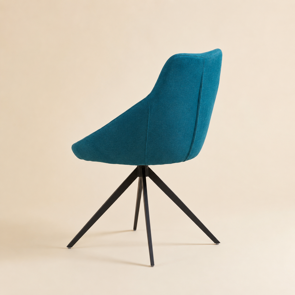 Silla de comedor tapizada, pata metálica