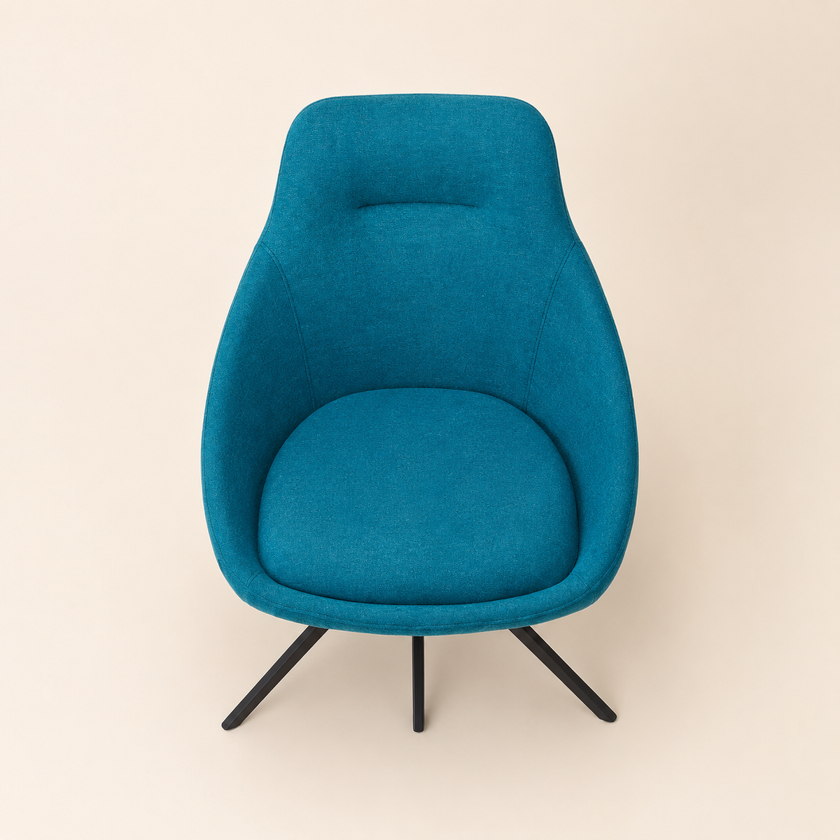 Silla de comedor tapizada, pata metálica