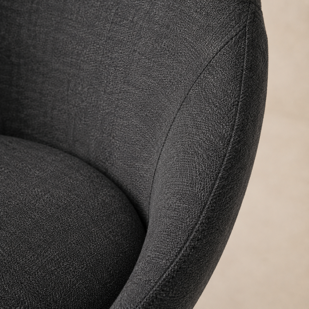 Silla de comedor tapizada, pata metálica