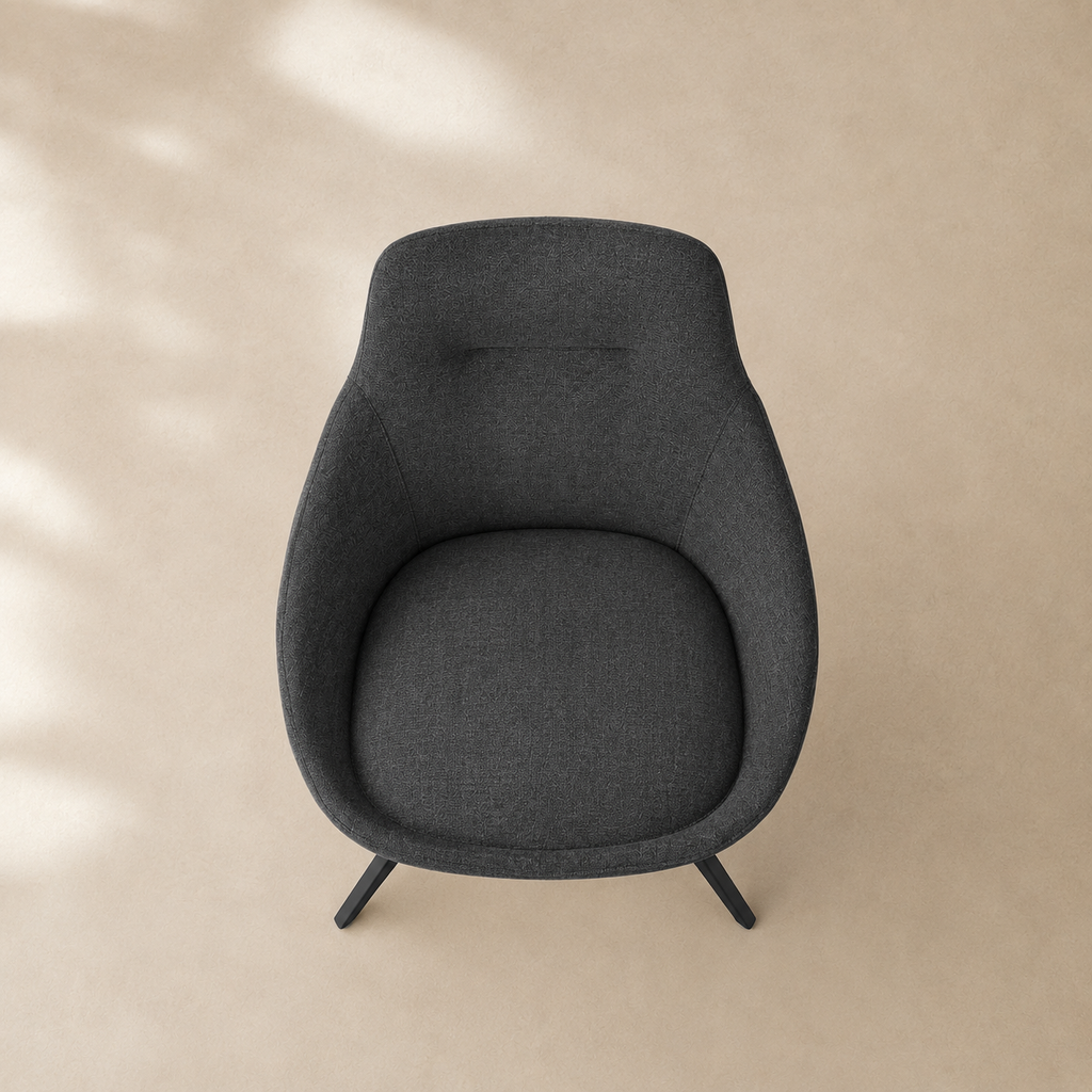 Silla de comedor tapizada, pata metálica