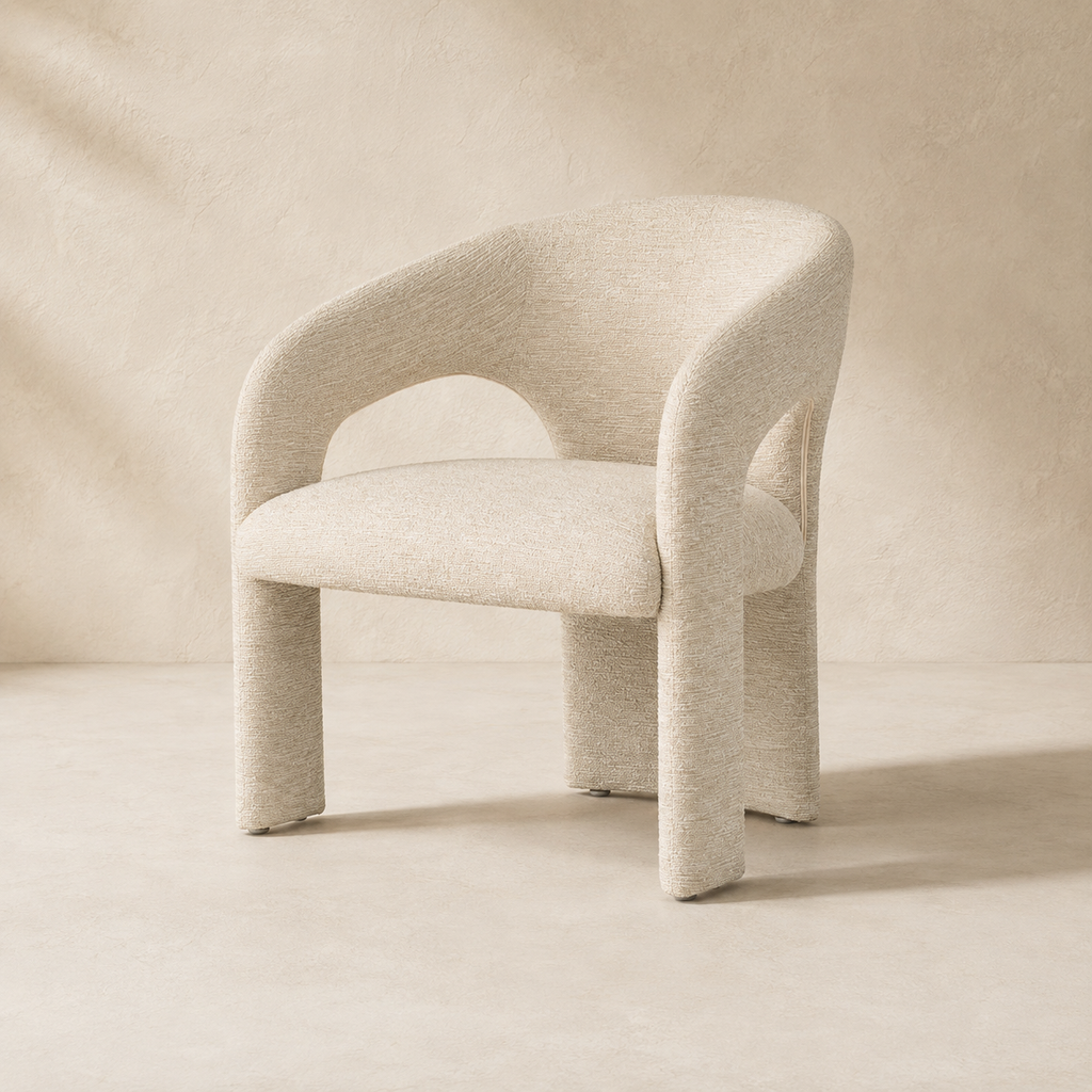 Silla de comedor tapizada, pata metálica