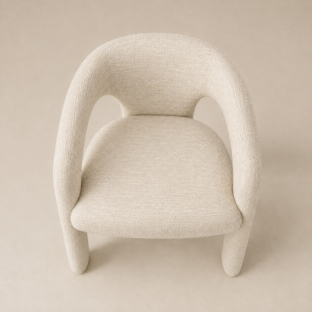 Silla de comedor tapizada, pata metálica