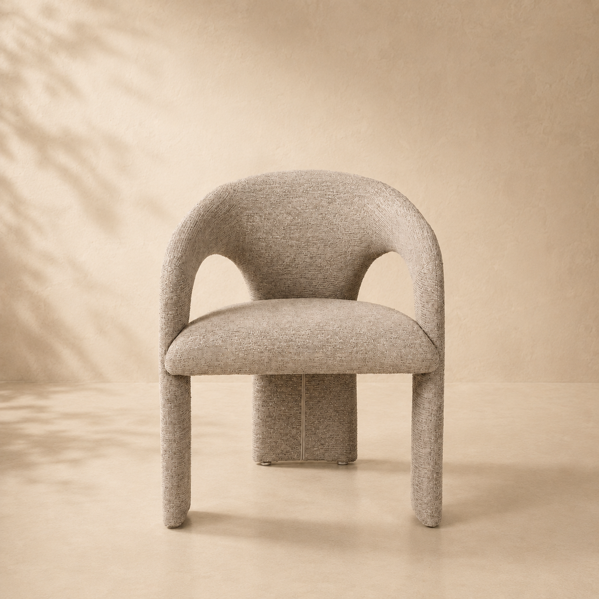 Silla de comedor tapizada, pata metálica