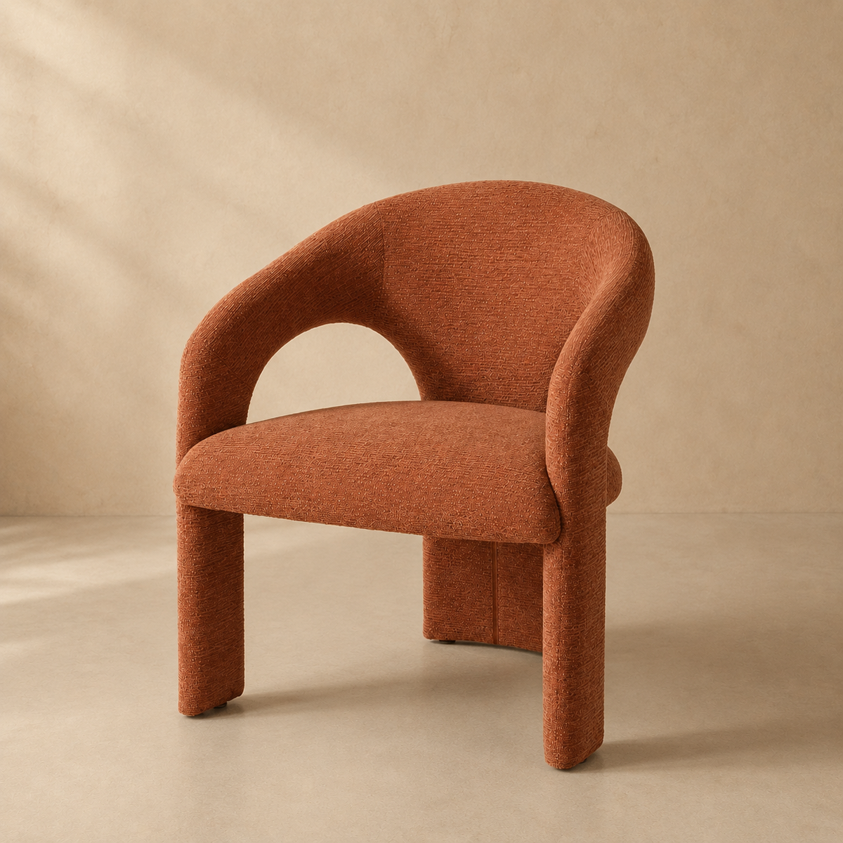 Silla de comedor tapizada, pata metálica