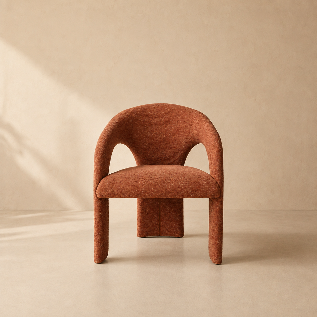 Silla de comedor tapizada, pata metálica