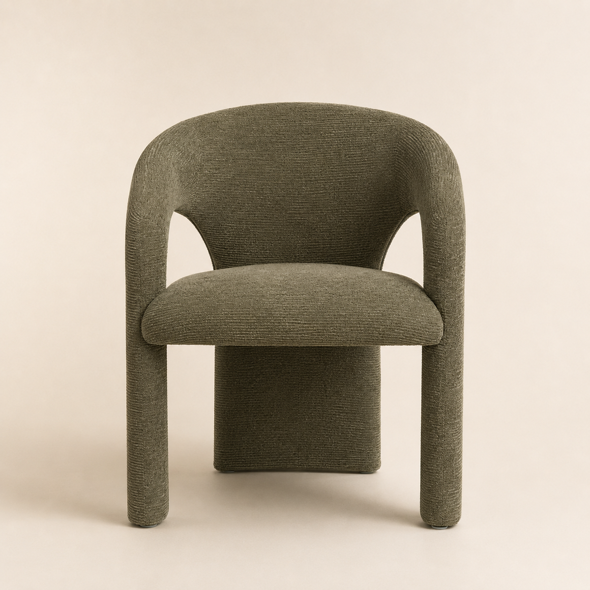 Silla de comedor tapizada, pata metálica