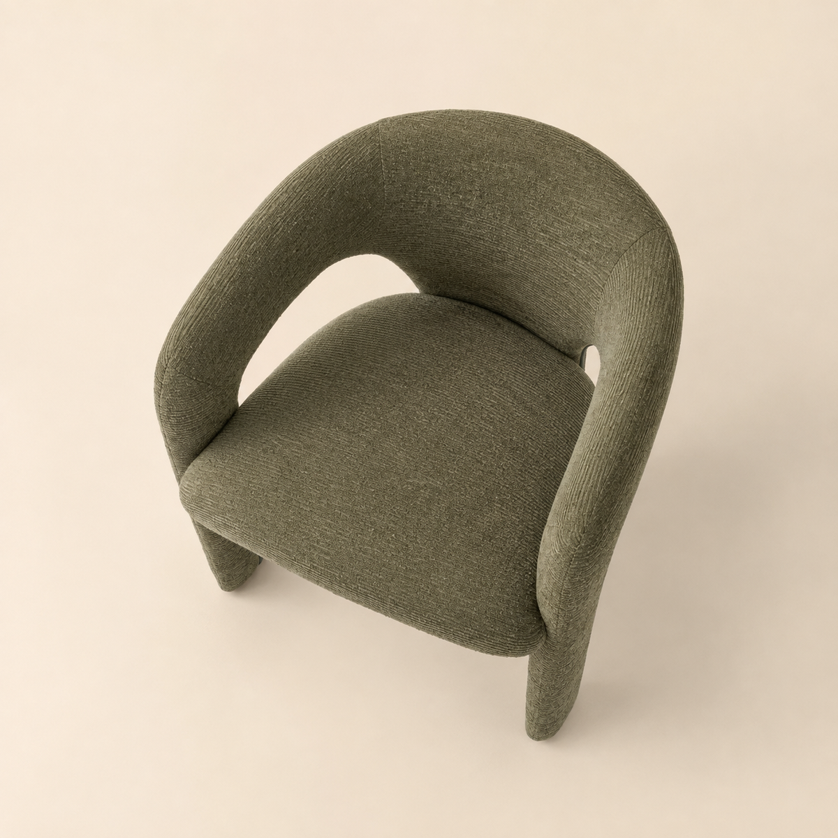 Silla de comedor tapizada, pata metálica