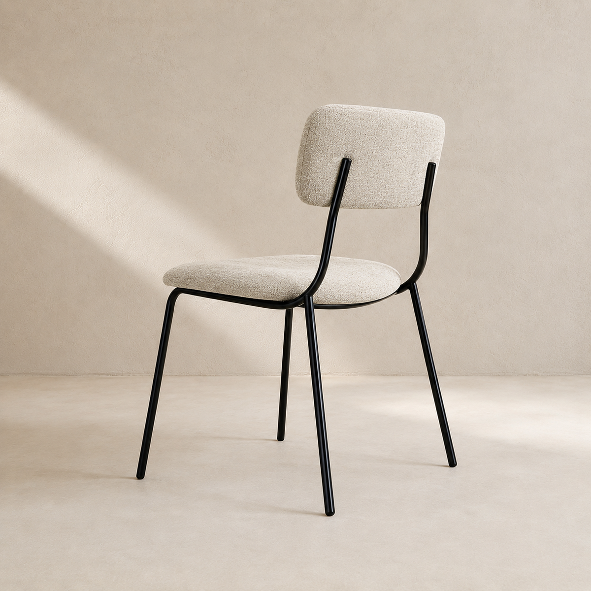 Upholstered dining chair, metal leg