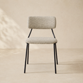 Upholstered dining chair, metal leg