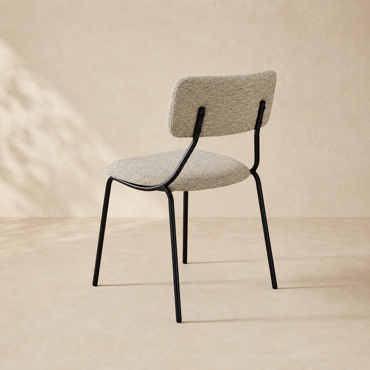 Upholstered dining chair, metal leg