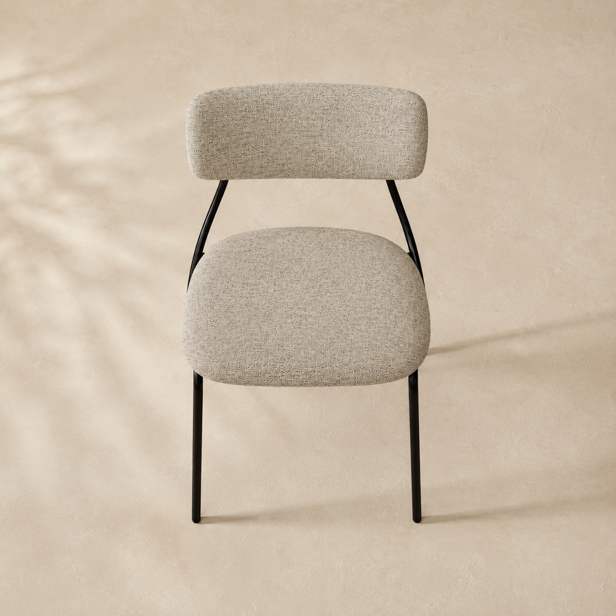 Upholstered dining chair, metal leg