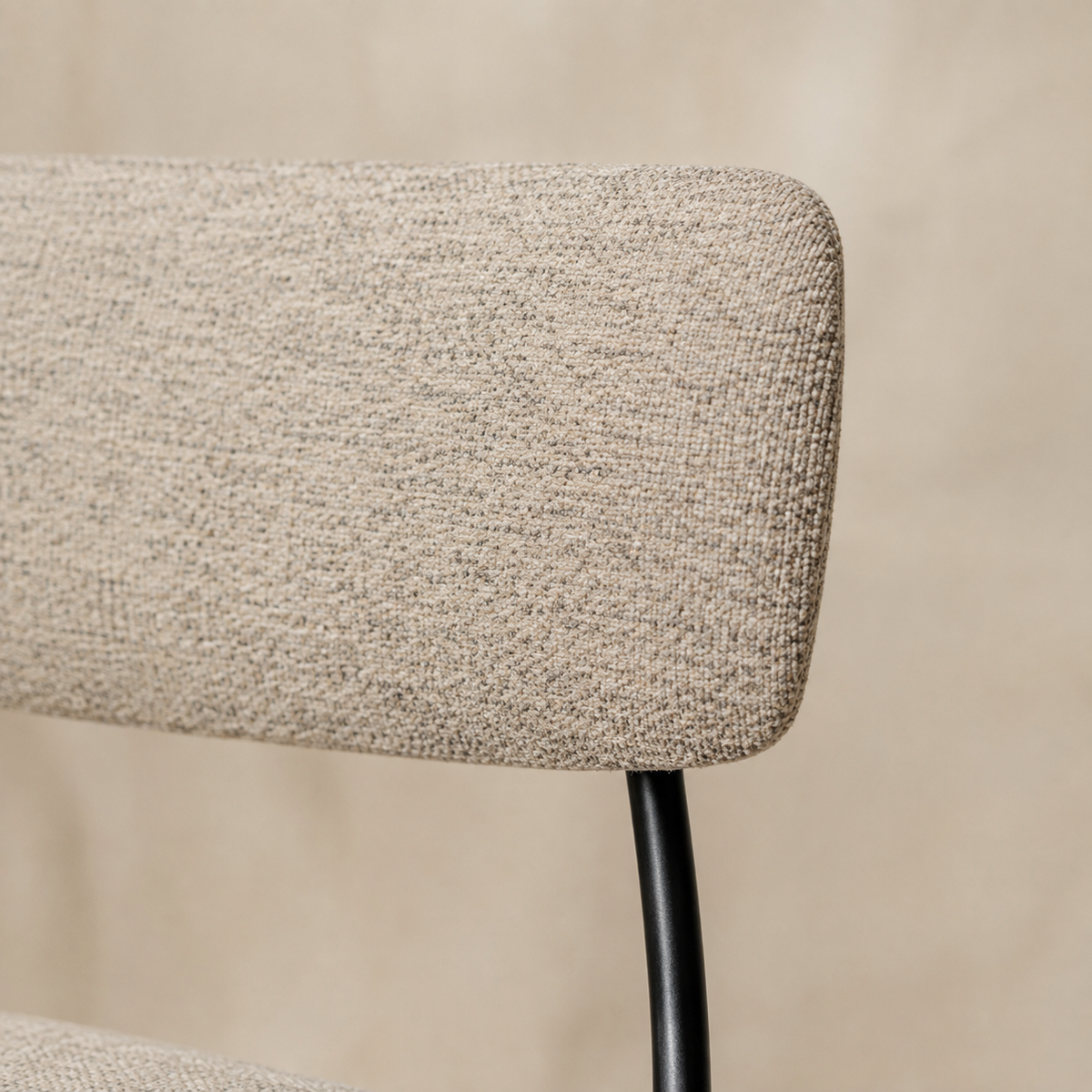 Upholstered dining chair, metal leg