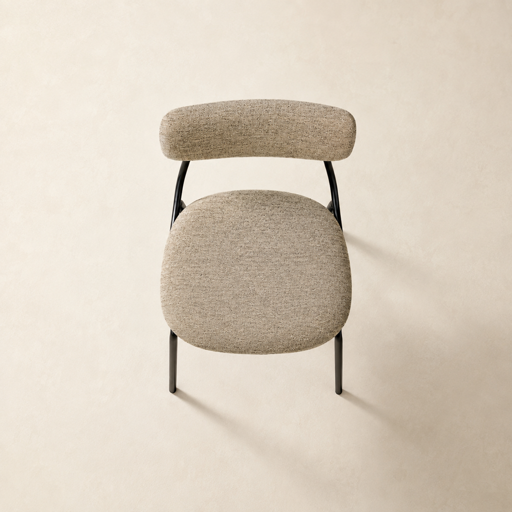 Upholstered dining chair, metal leg
