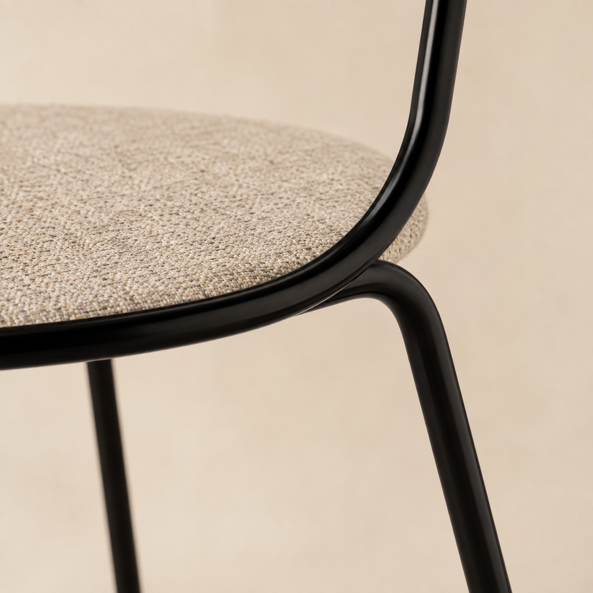 Upholstered dining chair, metal leg