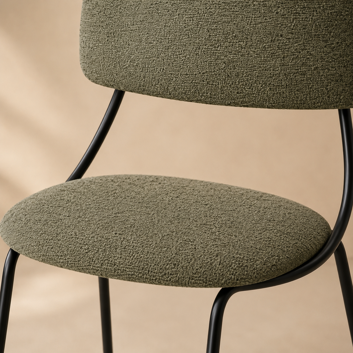 Upholstered dining chair, metal leg