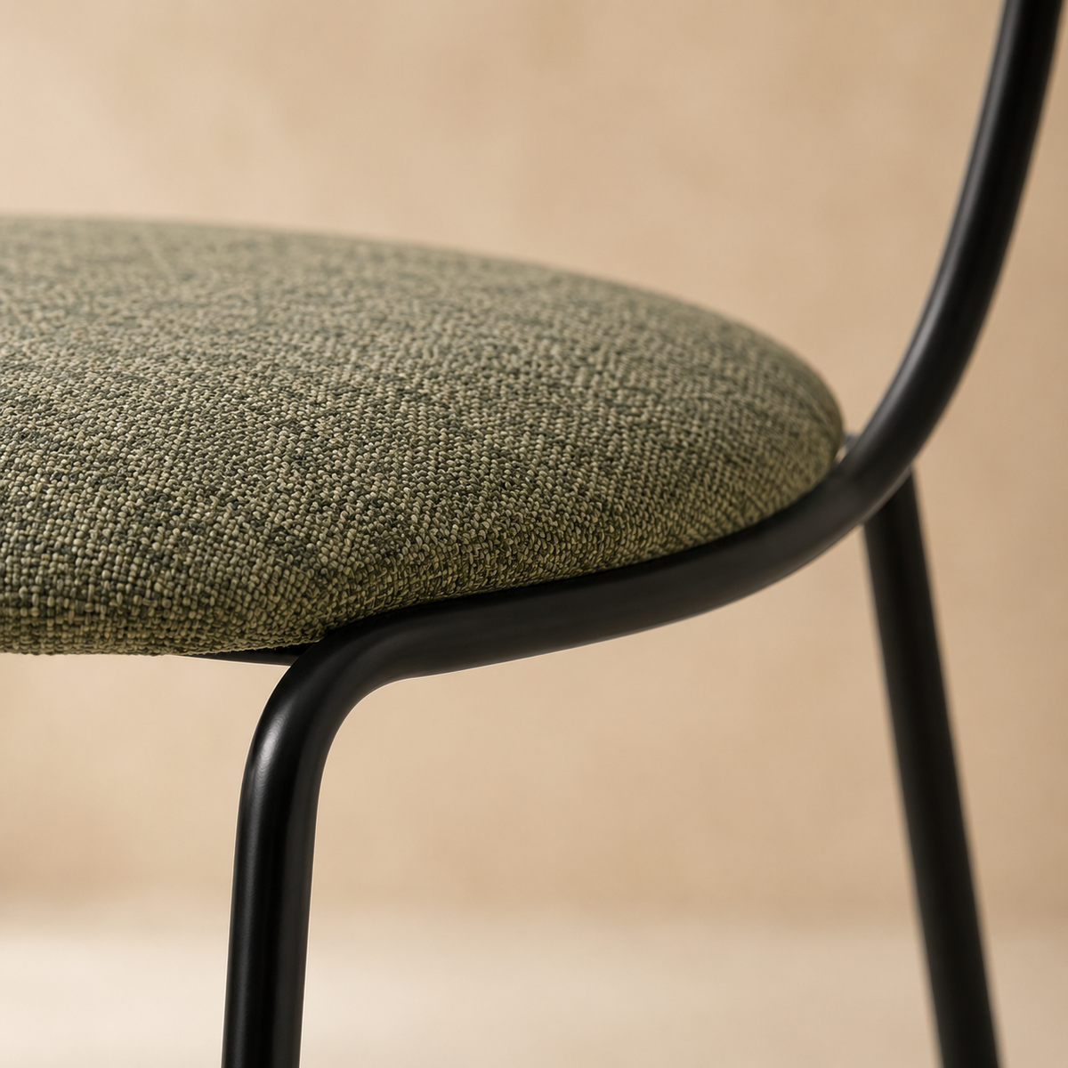 Upholstered dining chair, metal leg