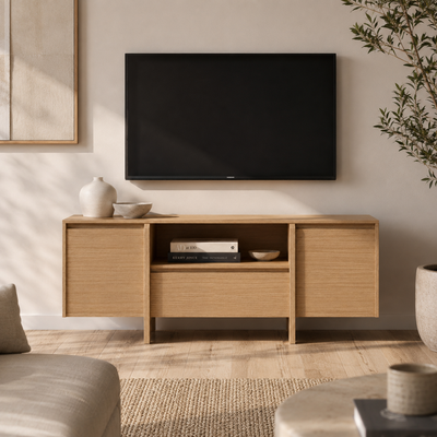 Mueble TV Regata 2 puertas y 1 cajón, madera, 160 × 50 cm